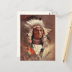 Hiawatha Native American Indian Chief Empty Postcard