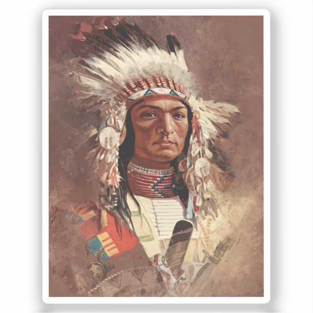 Hiawatha Native American Indian Chief Portrait (Front)