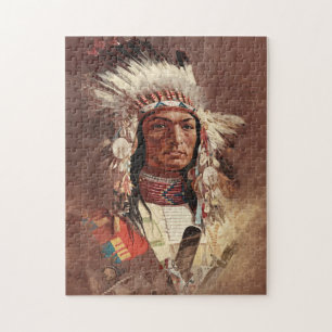 Hiawatha Native American Indian Chief Portrait Jigsaw Puzzle