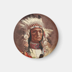 Hiawatha Native American Indian Chief Portrait Magnet