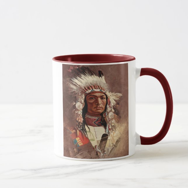 Hiawatha Native American Indian Chief Portrait Mug (Right)