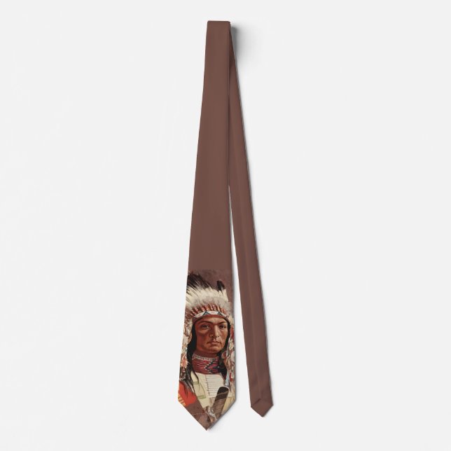 Hiawatha Native American Indian Chief Portrait Tie (Front)