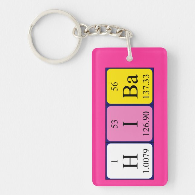Hiba periodic table name keyring (Front)