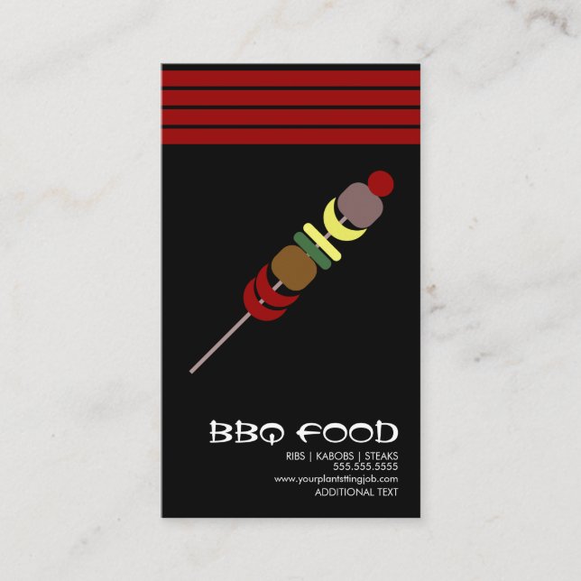 Hibachi BBQ Barbecue Food Truck Logo Business Card (Front)