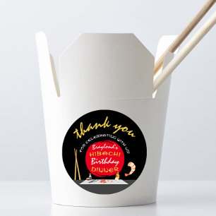 Hibachi Birthday Dinner Hibachi Party Thank You Classic Round Sticker
