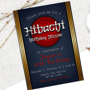 Hibachi Birthday Dinner Invitation