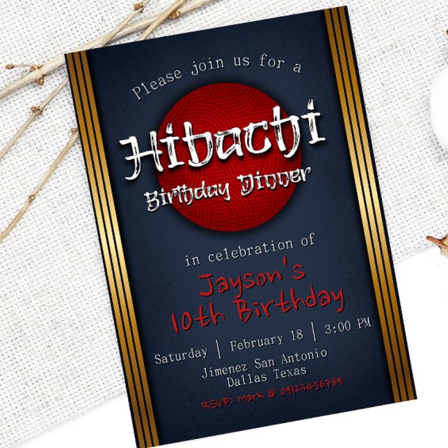 Hibachi Birthday Dinner  Invitation (Creator Uploaded)