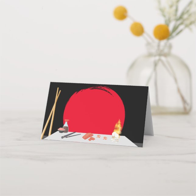 Hibachi Birthday Dinner Place Cards (Front)