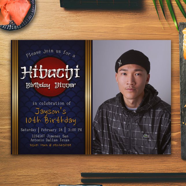 Hibachi Birthday Dinner with Photo Invitation (Hibachi Birthday Dinner with Photo Invitation)