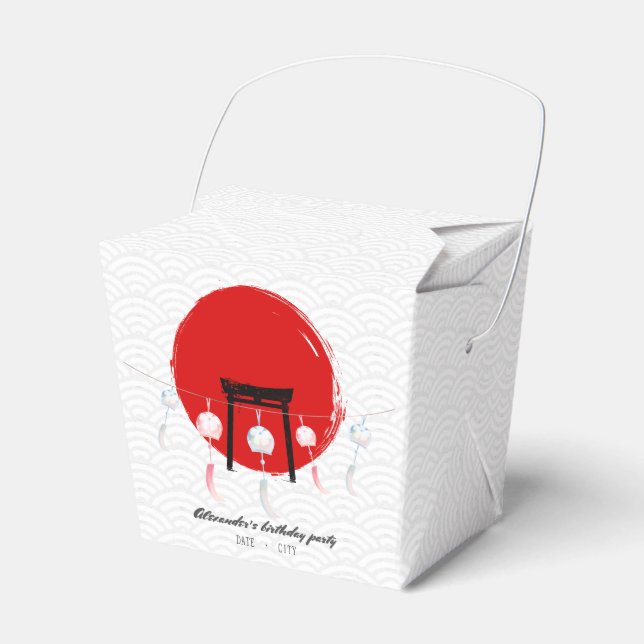 Hibachi Birthday Party Wind Chimes Furin Japanese Favour Box (Front Side)