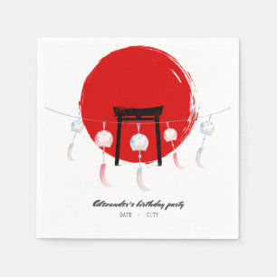 Hibachi Birthday Party Wind Chimes Furin Japanese Napkin