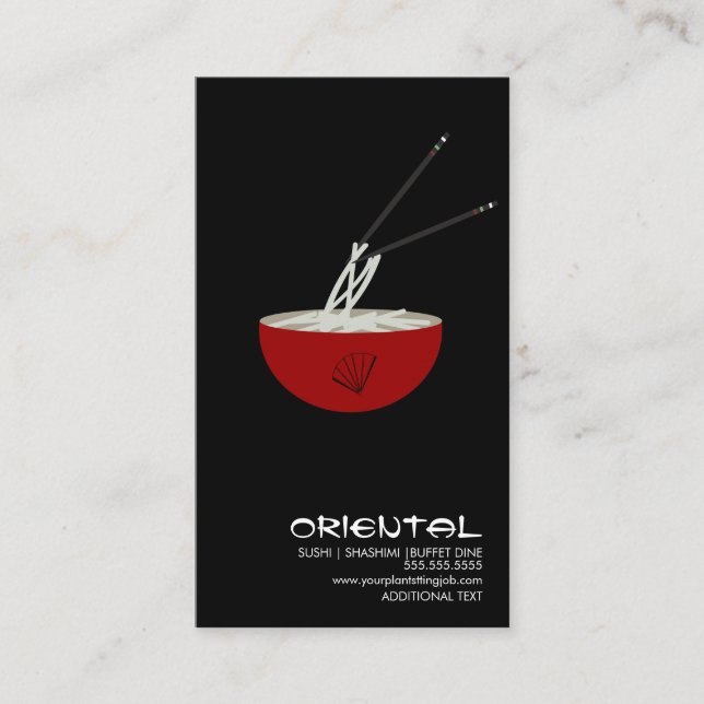 Hibachi Japan Asian Sushi Ramen Logo Business Card (Front)