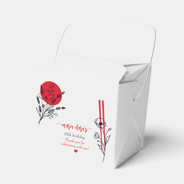 Hibachi Japanese BBQ Grill Chef Birthday Dinner Favour Box (Front Side)