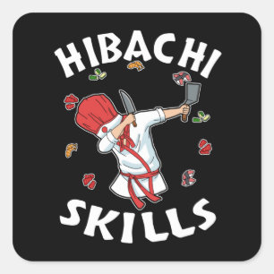 Hibachi Lover Hibacl Chef Gift Men Hibachi Square Sticker