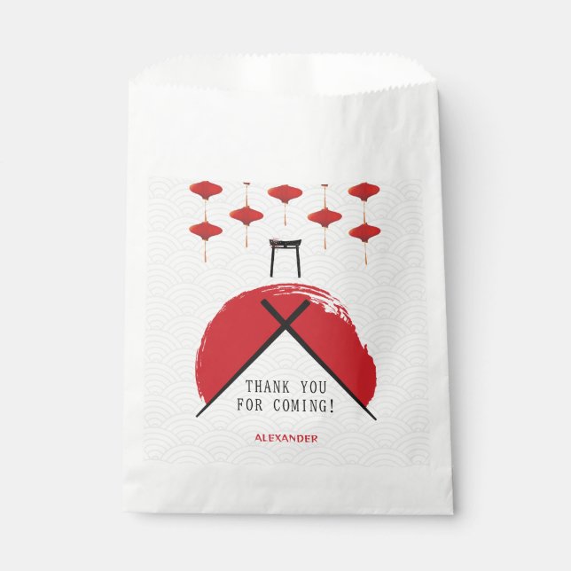 Hibachi Theme Birthday Party Private Chef Japanese Favour Bags (Front)