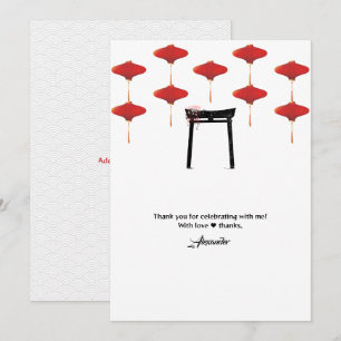 Hibachi Theme Birthday Party Private Chef Japanese Thank You Card