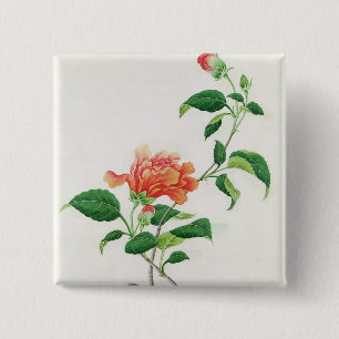 Hibiscus 15 Cm Square Badge