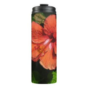 Hibiscus 424 tropical red flower  thermal tumbler
