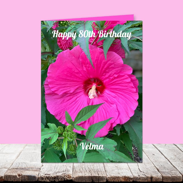 Hibiscus 80th Birthday for Her Card (Creator Uploaded)