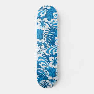 Hibiscus abstract floral skateboard