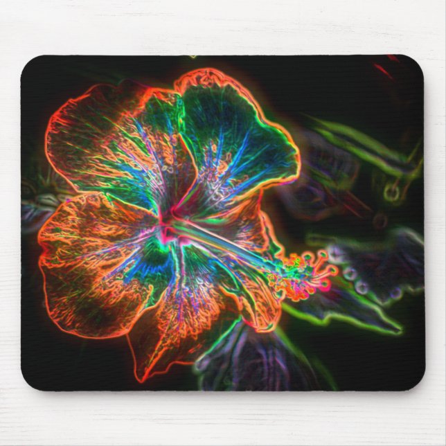 Hibiscus Abstract Flower Art Mouse Mat (Front)