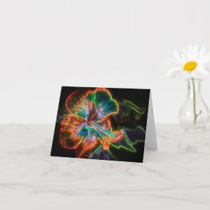 Hibiscus Abstract Flower Art Note Card