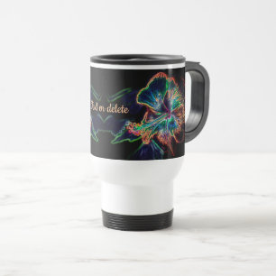 Hibiscus Abstract Flower Art Personalised  Travel Mug
