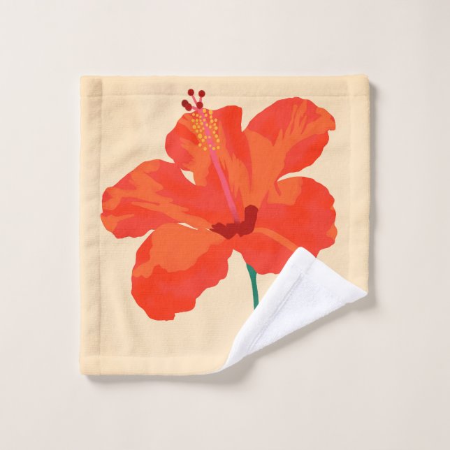 Hibiscus Affection Bath Towel Set (Wash Cloth)