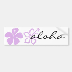 hibiscus aloha flower lavender bumper sticker