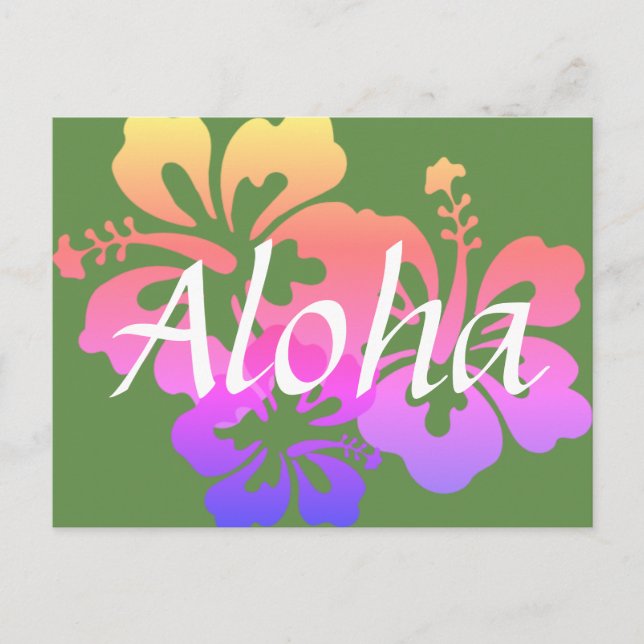 Hibiscus Aloha Postcard (Front)