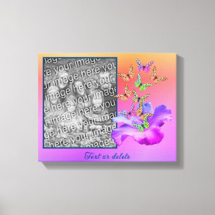 Hibiscus And Butterfly Create Your Own Photo  Canvas Print