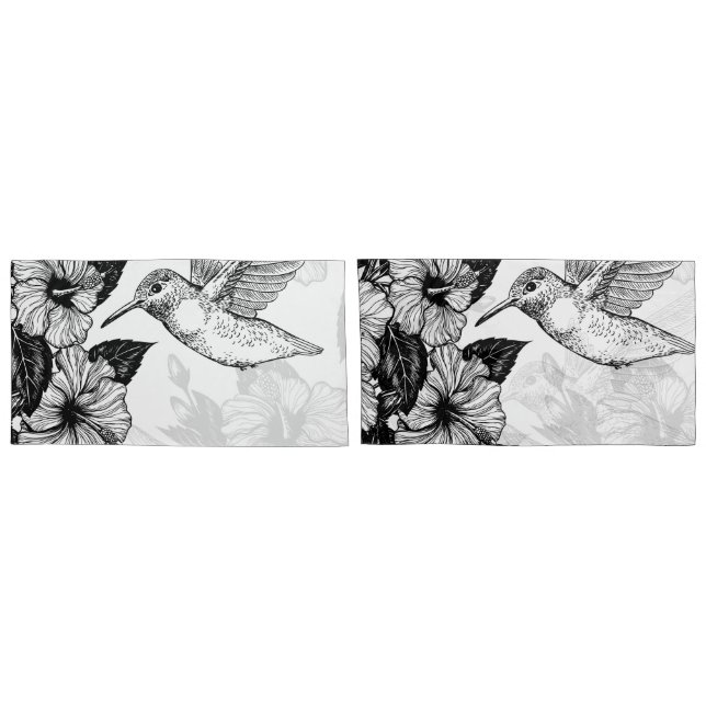 Hibiscus and hummingbird pillowcase (Back-Set)