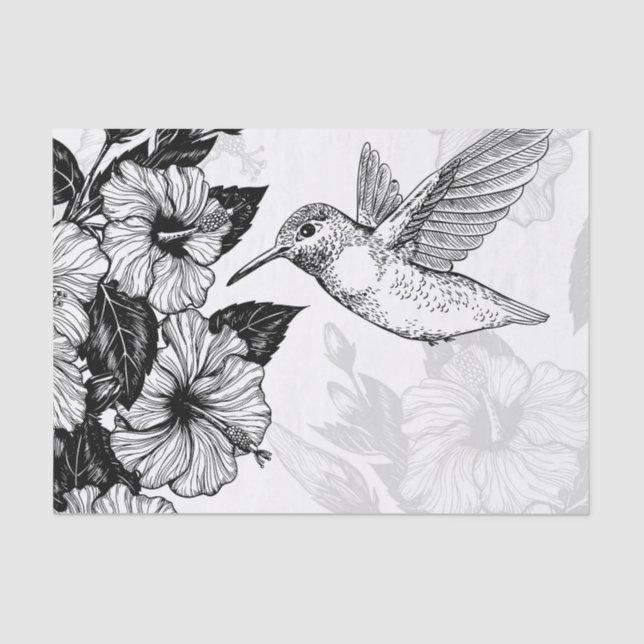 Hibiscus and hummingbird tissue paper (Front)
