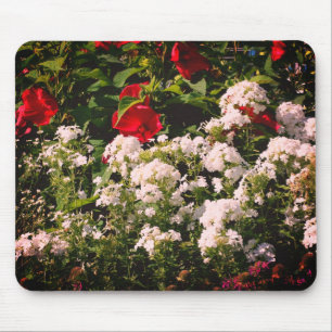 Hibiscus And Phlox Flower Garden Mouse Mat