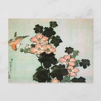 Hibiscus and Sparrow Postcard