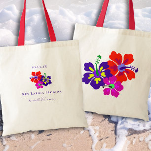 Hibiscus Art Flowers Wedding Favour Tote Bag