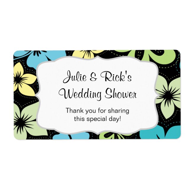 Hibiscus Beach Luau Water Bottle  - customise it! (Front)