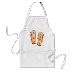 Hibiscus Beaded Flip Flops Standard Apron