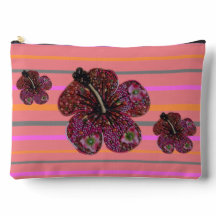 Hibiscus Beads Mosaic Hor. Stripes Accessory Bag
