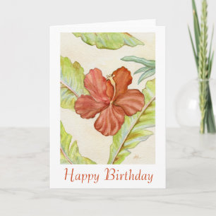 Hibiscus Birthday Card