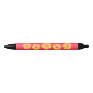 Hibiscus Black Ink Pen