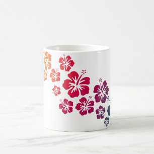 hibiscus blooms coloured coffee mug