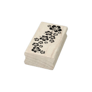 Hibiscus Blossom Garland + your backgr. & ideas Rubber Stamp