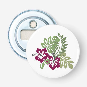 Hibiscus Burgundy Foliage Decoration Floral Golf B Bottle Opener