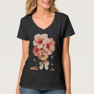 Hibiscus & Butterfly – Modern Floral Botanical T-Shirt