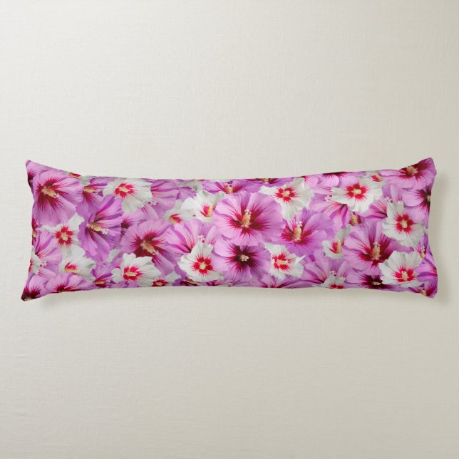 Hibiscus - Chinese Rose Flower Pattern Body Cushion (Front)