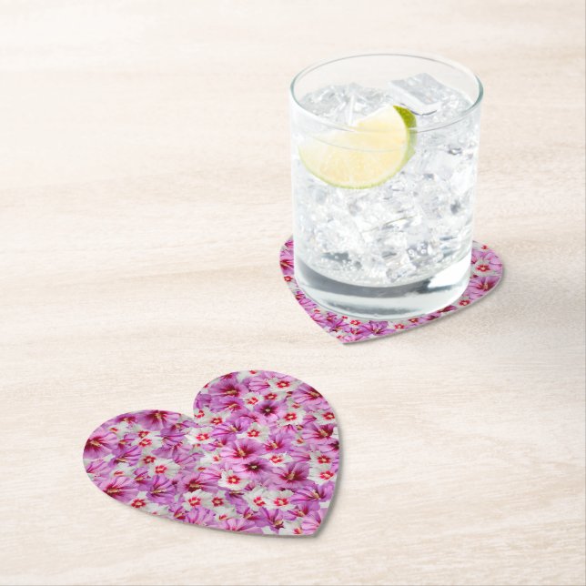 Hibiscus - Chinese Rose Flower Pattern Paper Coaster (Insitu)