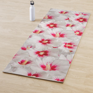 Hibiscus - Chinese Rose Flower Pattern Yoga Mat