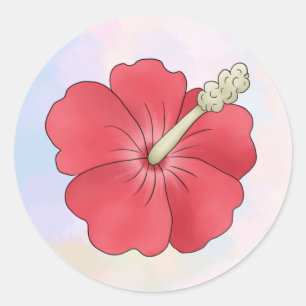 hibiscus  classic round sticker