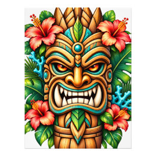 Hibiscus Crown Tiki Guardian Photo Enlargement Print